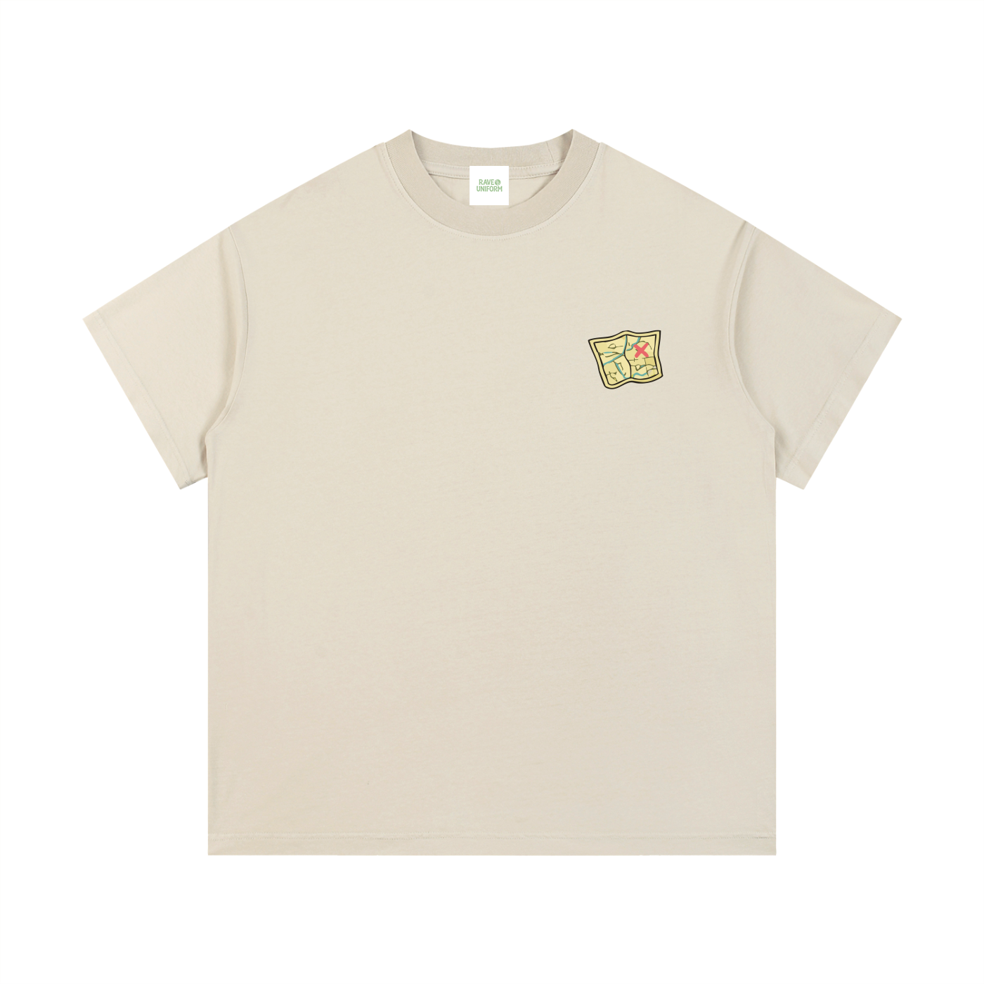 Side Quest T-Shirt in Light Apricot side view by Rave Uniform