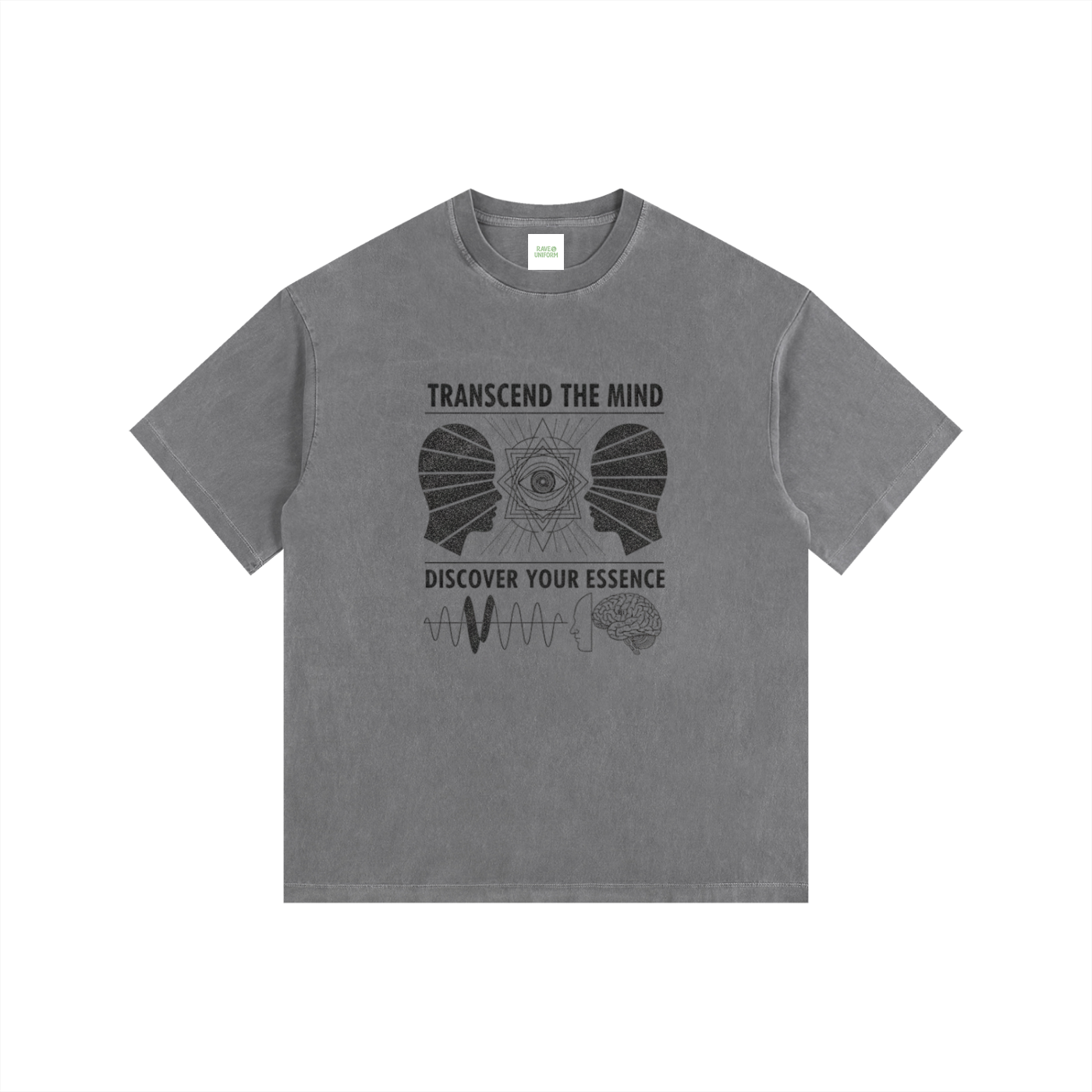 Free The Mind Oversized T-Shirt in Gray by Rave Uniform
