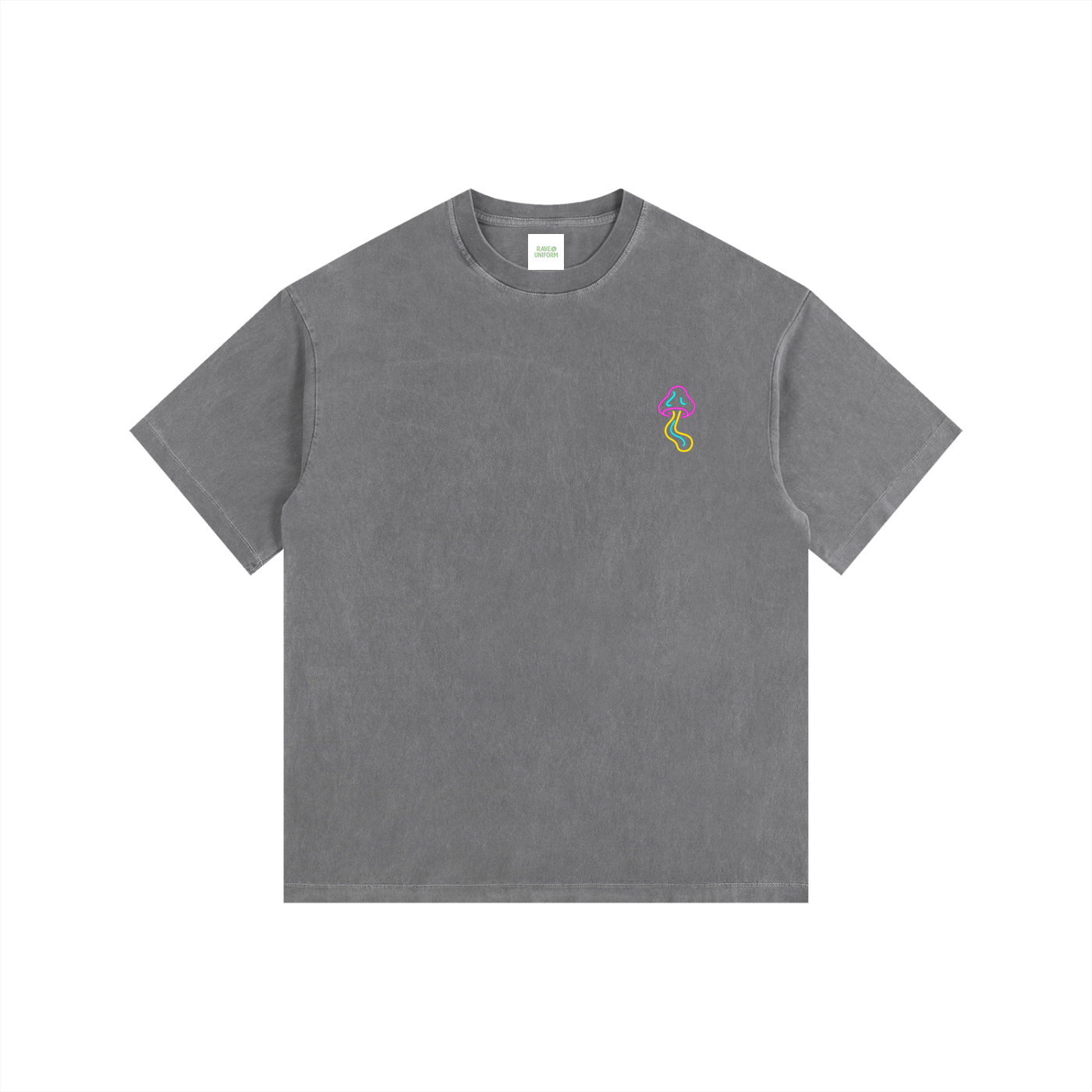 Glowing Mushroom Oversized T-Shirt in Gray by Rave Uniform