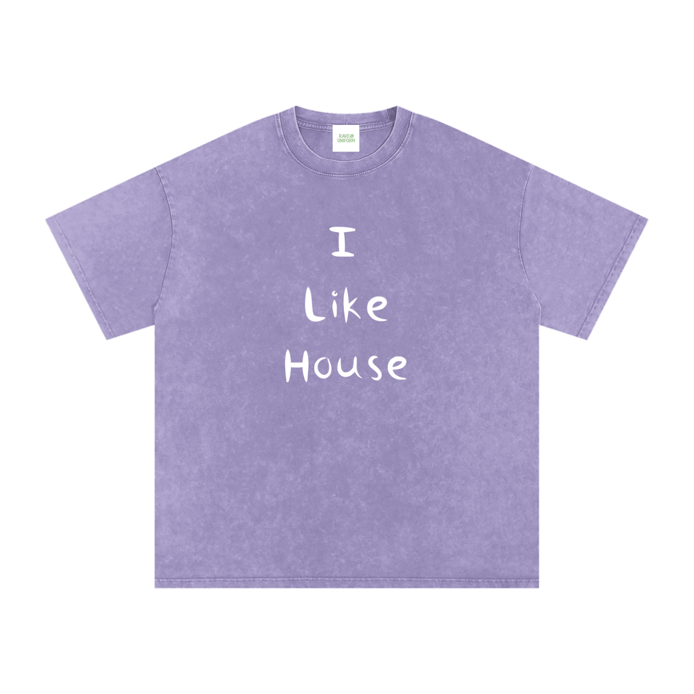 I Like House Oversized Vintage T-Shirt in Light Purple by Rave Uniform