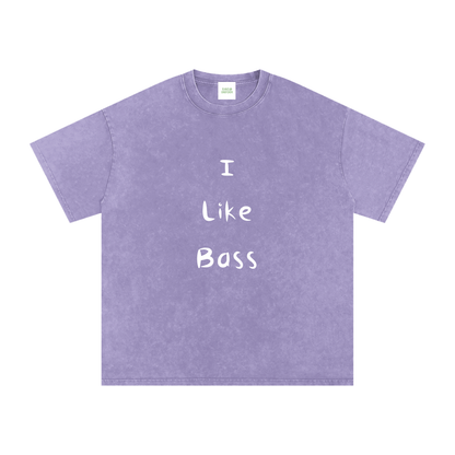 I Like Bass Oversized Vintage T-Shirt in Light Purple by Rave Uniform