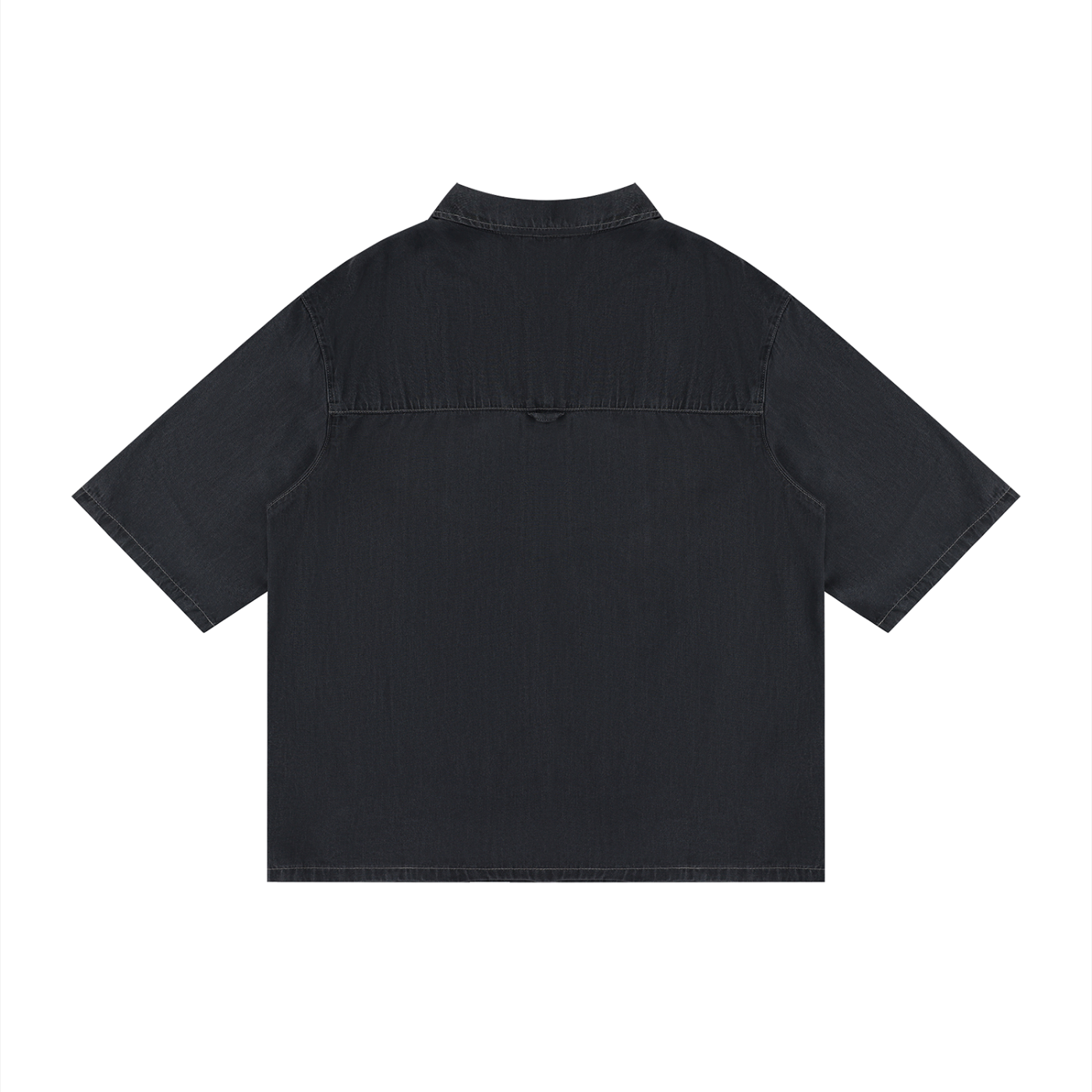 Drop Shoulder Shirt in Black back view by Rave Uniform