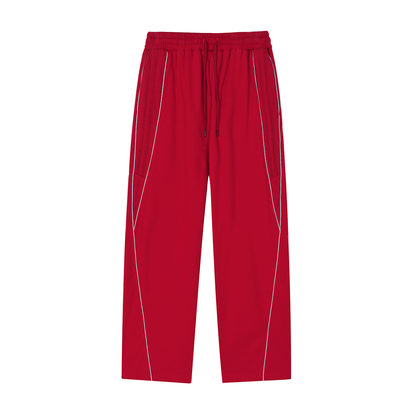 Vinyl Love Reflector Sweatpants in Red by Rave Uniform