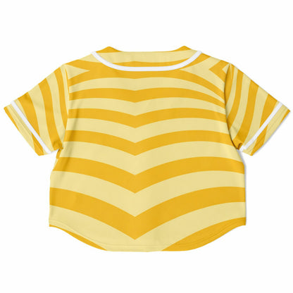 Banana Split Cropped Baseball Jersey, back, flat lay