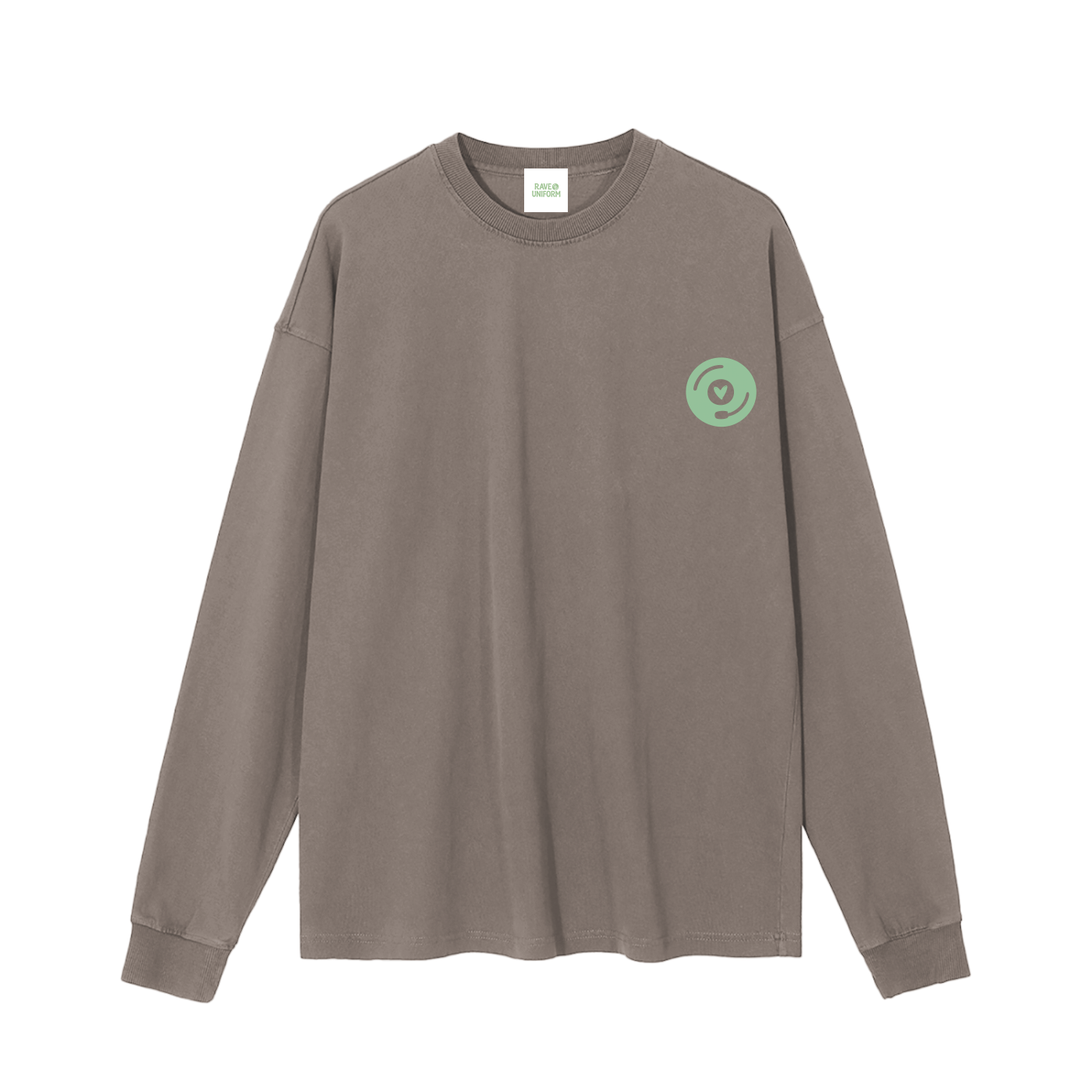 Vinyl Love Long Sleeve T-Shirt in Brown by Rave Uniform