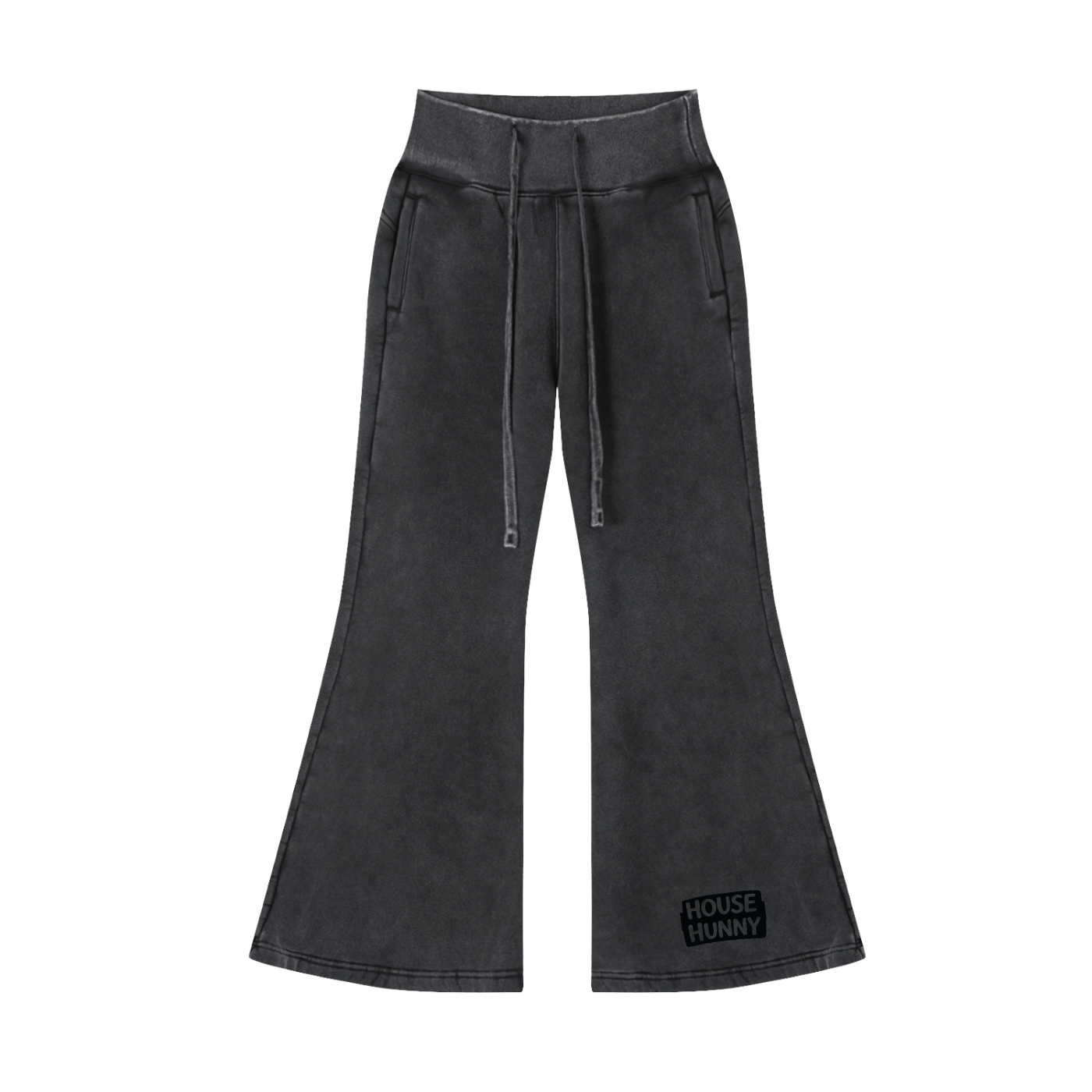House Hunny Flared Pants in Washed Black by Rave Uniform
