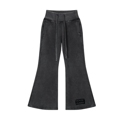 House Hunny Flared Pants in Washed Black by Rave Uniform