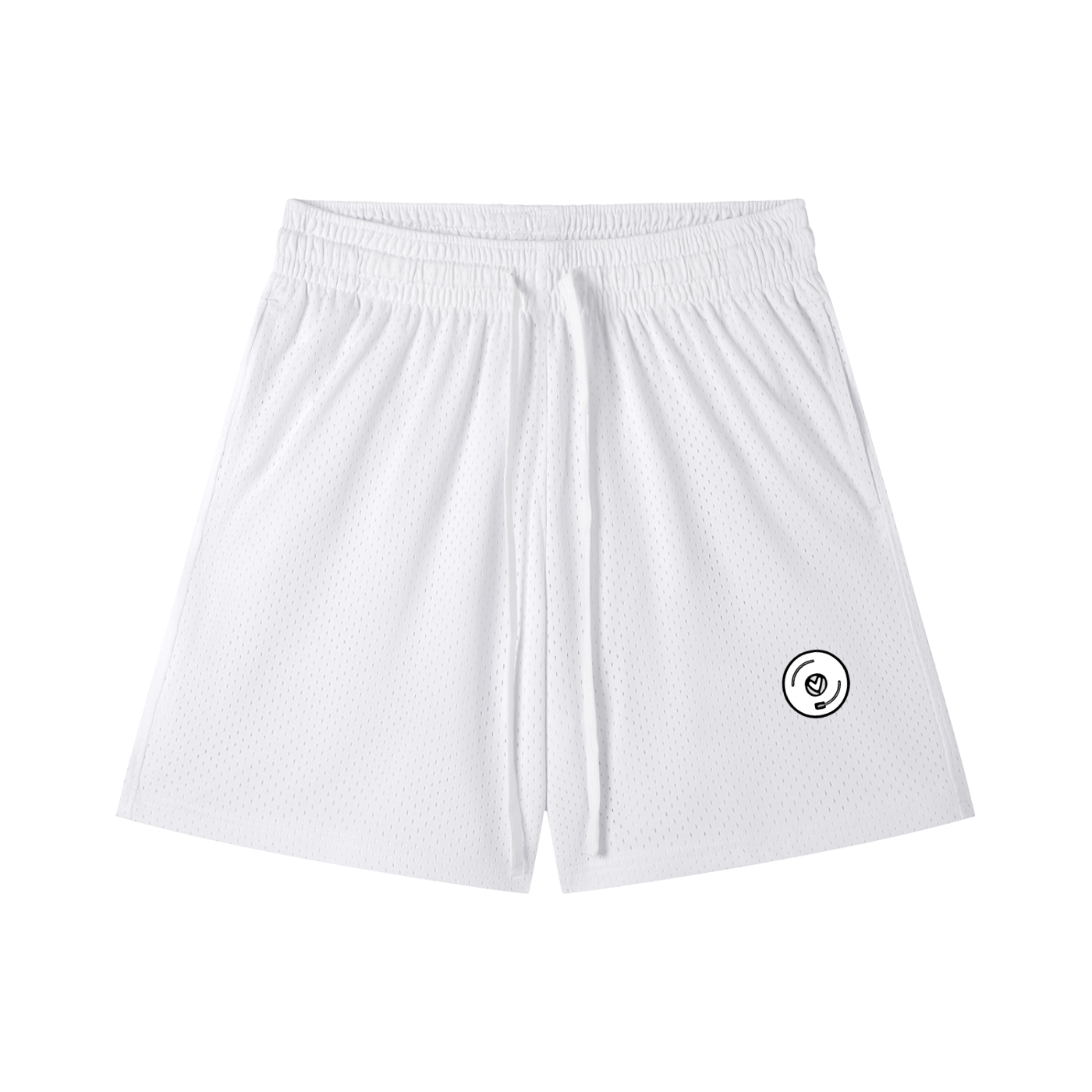 Vinyl Love Mesh Shorts in White by Rave Uniform