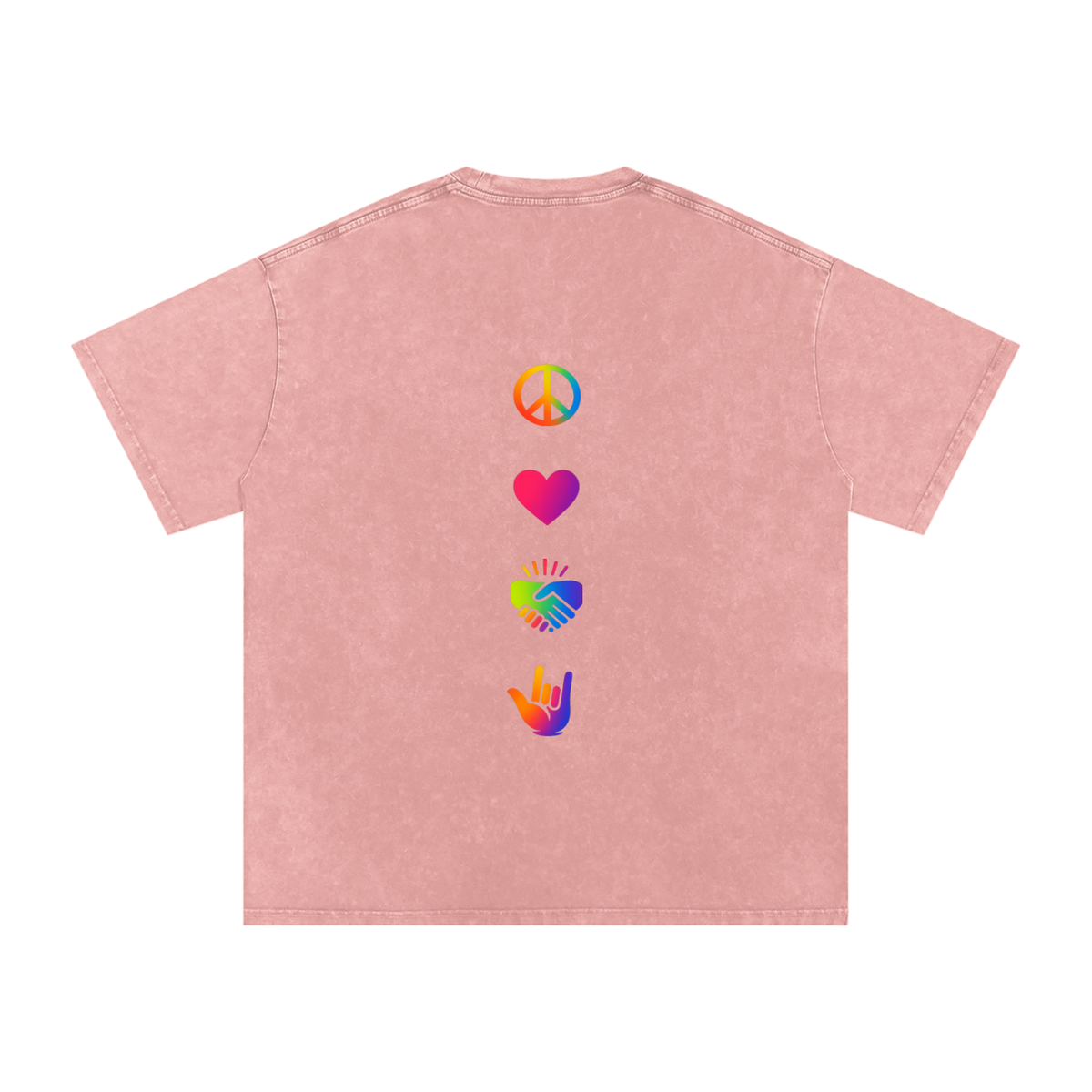 PLUR Oversized Vintage T-Shirt in Light Pink detail view by Rave Uniform
