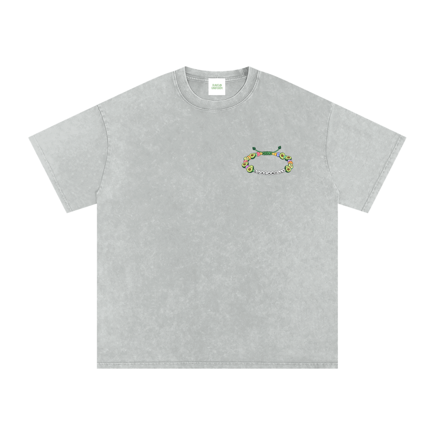 Holy Guacamolly Oversized Vintage T-Shirt in Light Gray by Rave Uniform