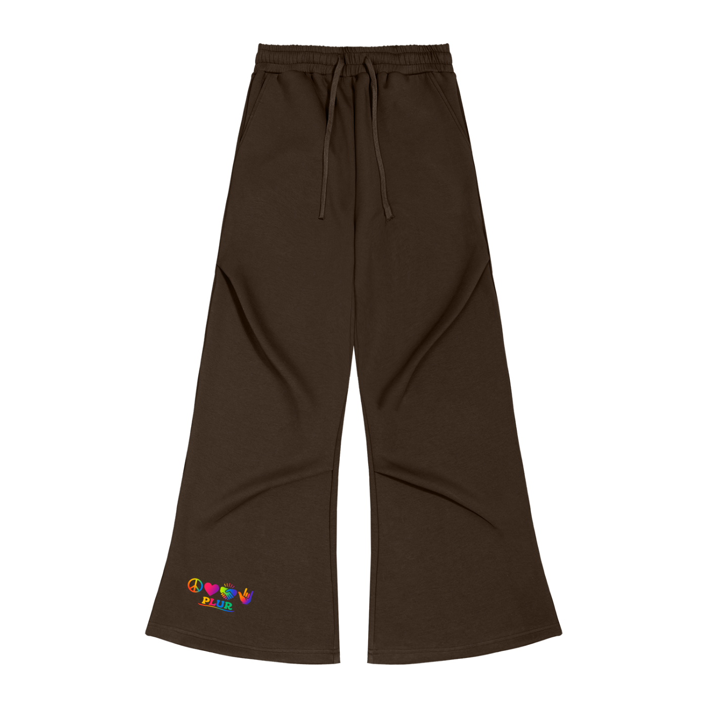 Wide Leg Drawstring Sweatpants in Brown by Rave Uniform