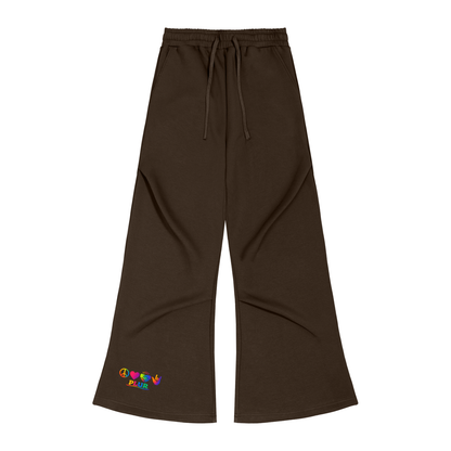 Wide Leg Drawstring Sweatpants in Brown by Rave Uniform