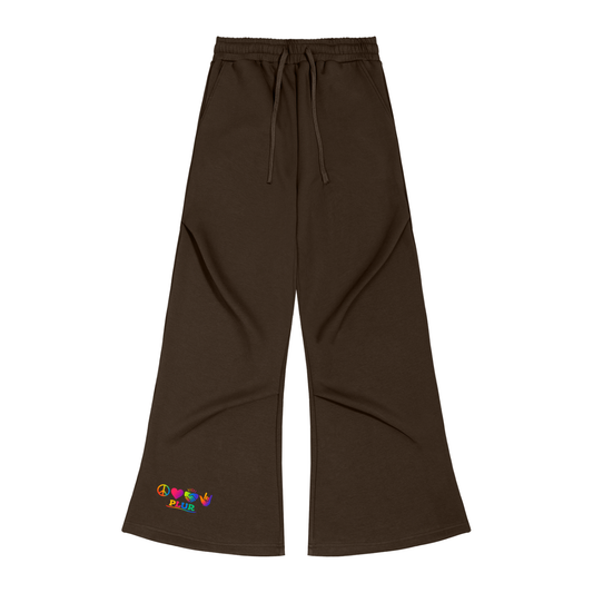 Wide Leg Drawstring Sweatpants in Brown by Rave Uniform