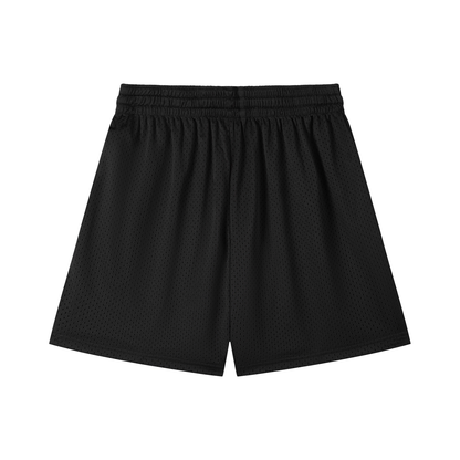 Vinyl Love Mesh Shorts in Black alternate view by Rave Uniform