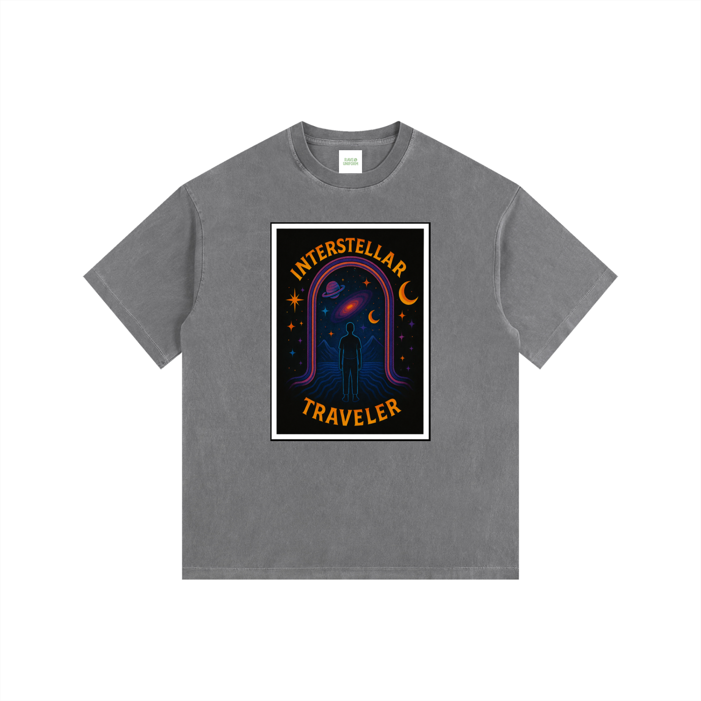 Interstellar Traveller Oversized T-Shirt in Gray by Rave Uniform