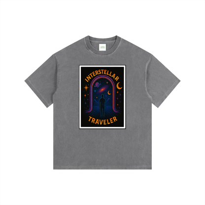 Interstellar Traveller Oversized T-Shirt in Gray by Rave Uniform