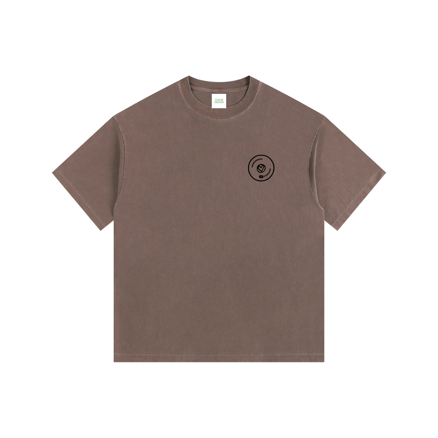 Vinyl Love Oversized T-Shirt in Coffee detail view by Rave Uniform