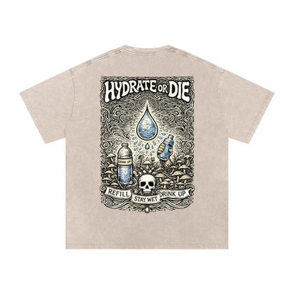 Stay Hydrate Oversized Vintage T-Shirt in Apricot alternate view by Rave Uniform