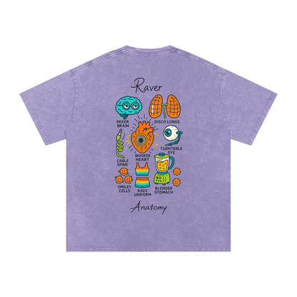 Raver Anatomy Oversized Vintage T-Shirt in Light Purple alternate view by Rave Uniform