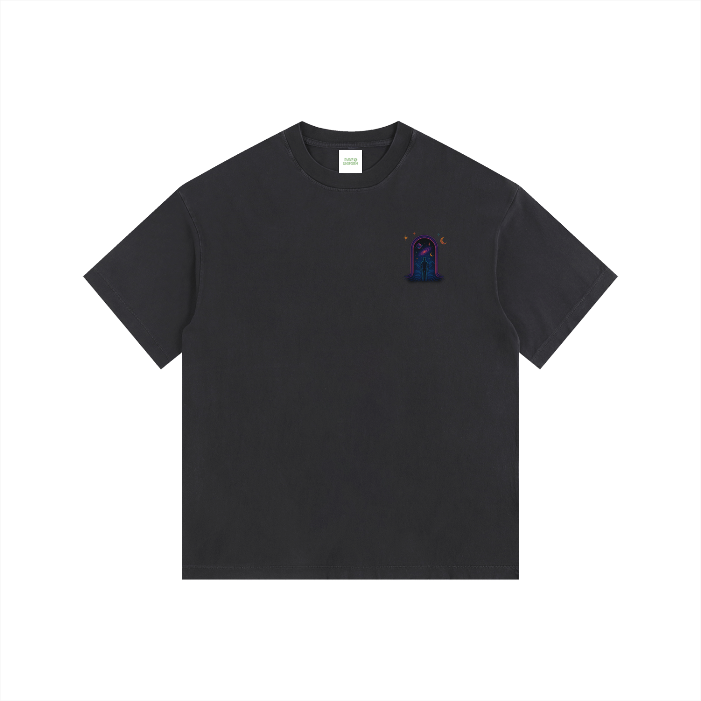 Interstellar Traveller Oversized T-Shirt in Black by Rave Uniform