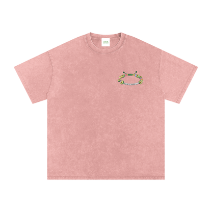 Holy Guacamolly Oversized Vintage T-Shirt in Light Pink detail view by Rave Uniform