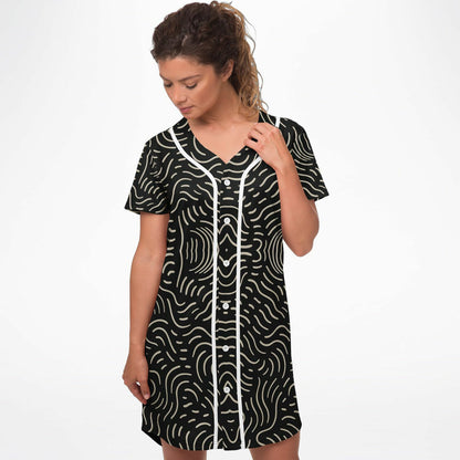 Golden Doodles Baseball Jersey Dress, front, on model