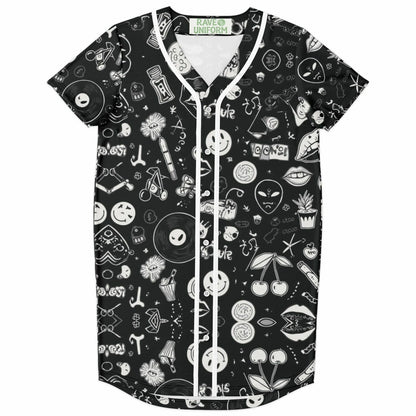 Stoner Doodles Baseball Jersey Dress, front, flat lay