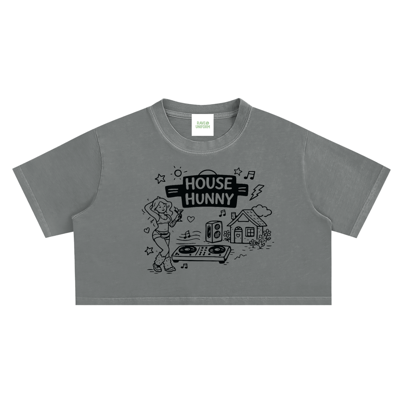 House Hunny Crop Top - Rave Streetwear View