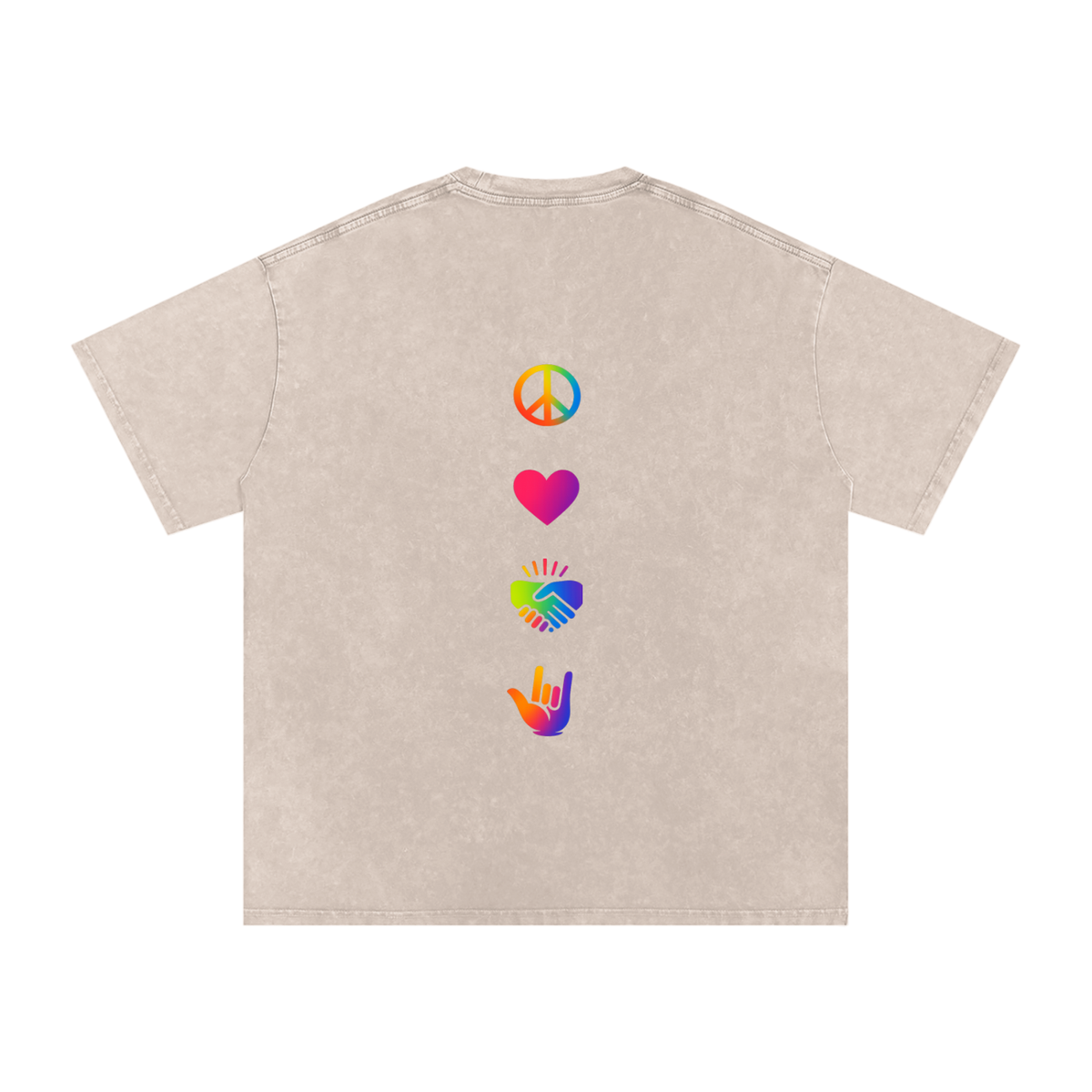 PLUR Oversized Vintage T-Shirt in Apricot alternate view by Rave Uniform