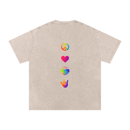 PLUR Oversized Vintage T-Shirt in Apricot alternate view by Rave Uniform
