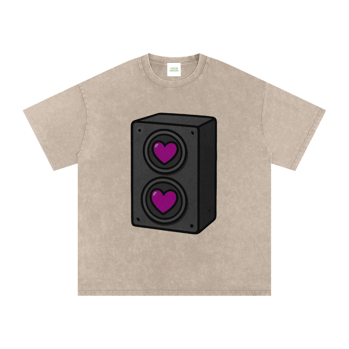 Bass Love Oversized Vintage T-Shirt - Rave Uniform Detail View
