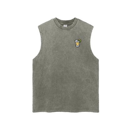 Techno & Tequila Tank Top in Gray Green by Rave Uniform
