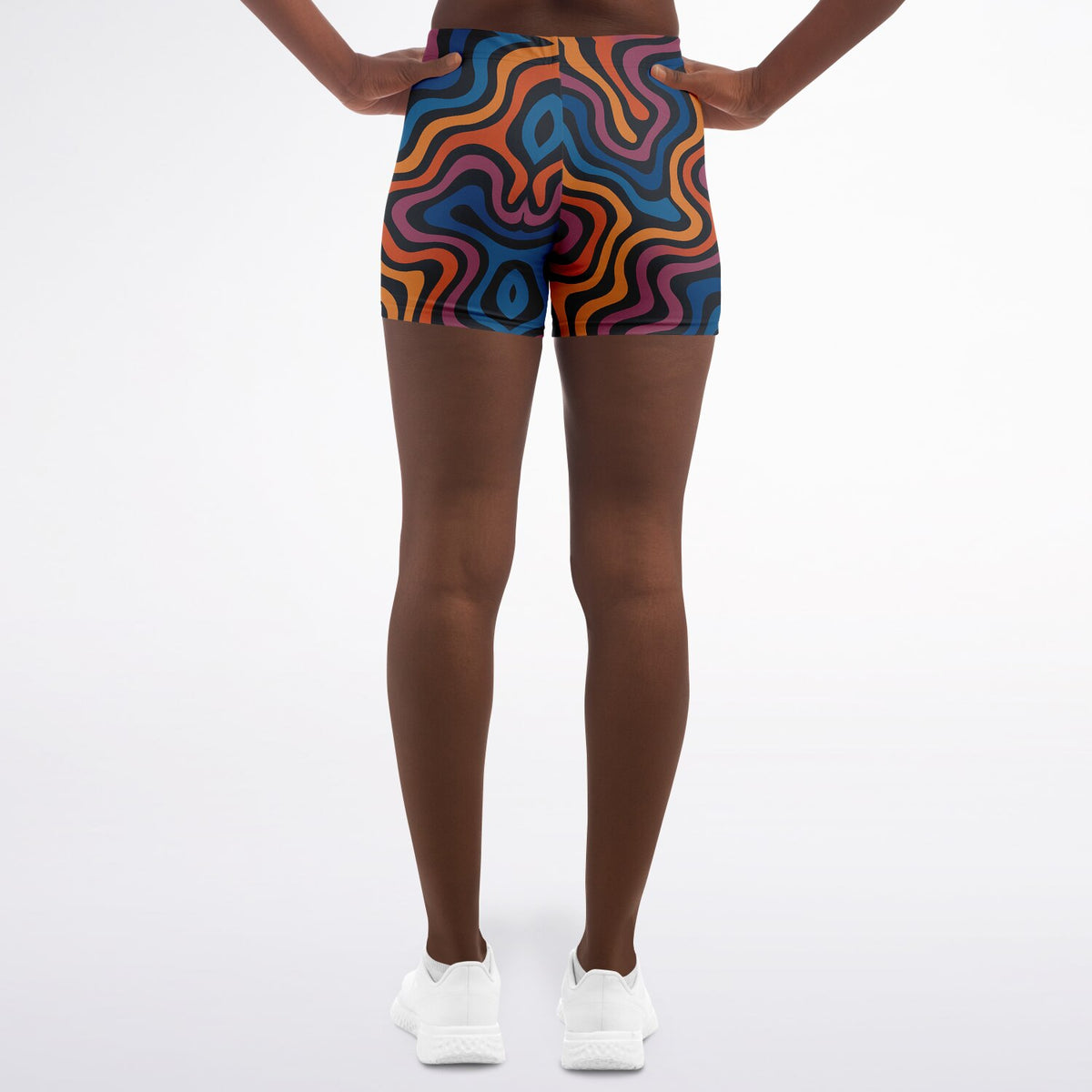Dyed Spaghetti Legging Shorts, back, on model