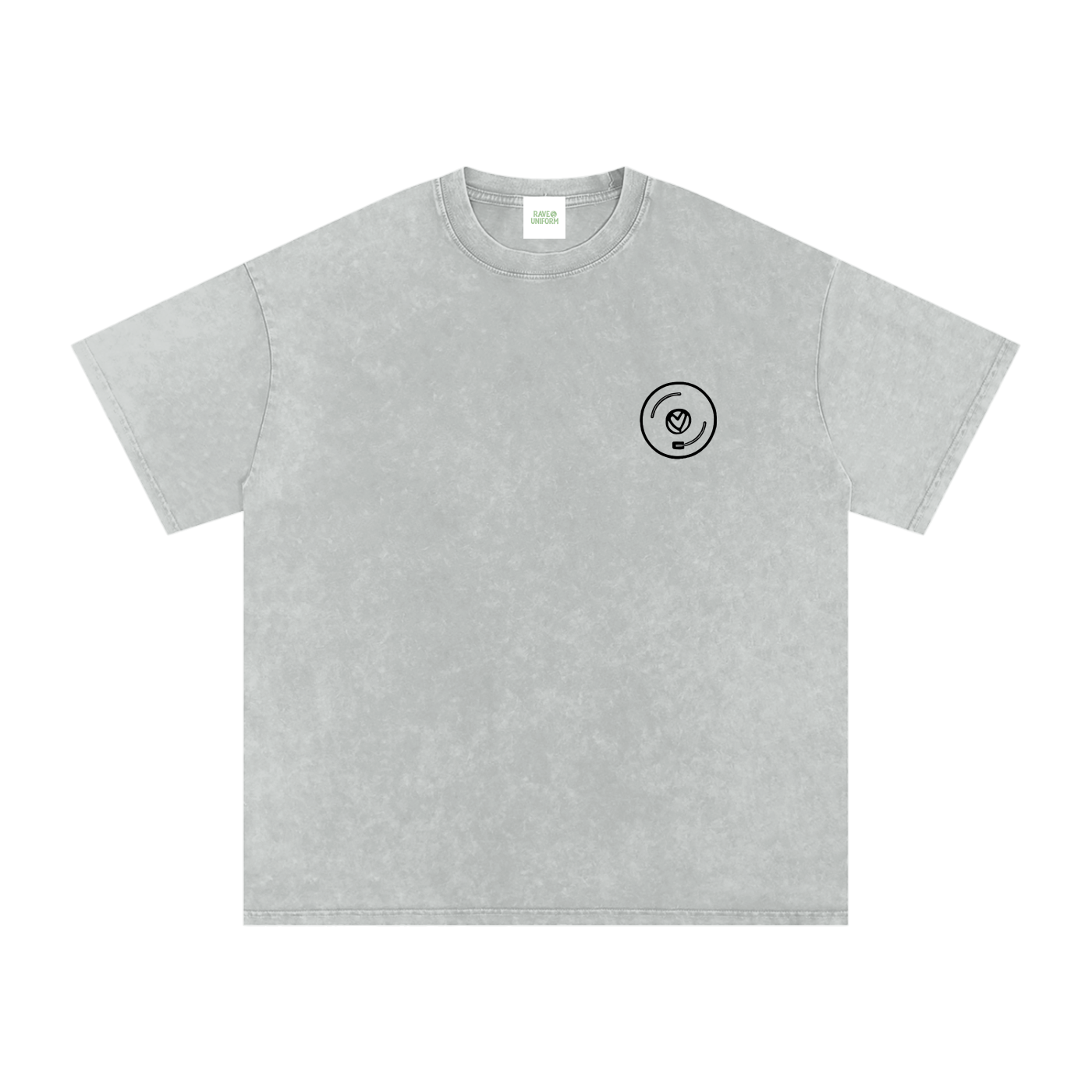 Vinyl Love Oversized Vintage T-Shirt in Light Gray by Rave Uniform
