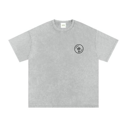 Vinyl Love Oversized Vintage T-Shirt in Light Gray by Rave Uniform