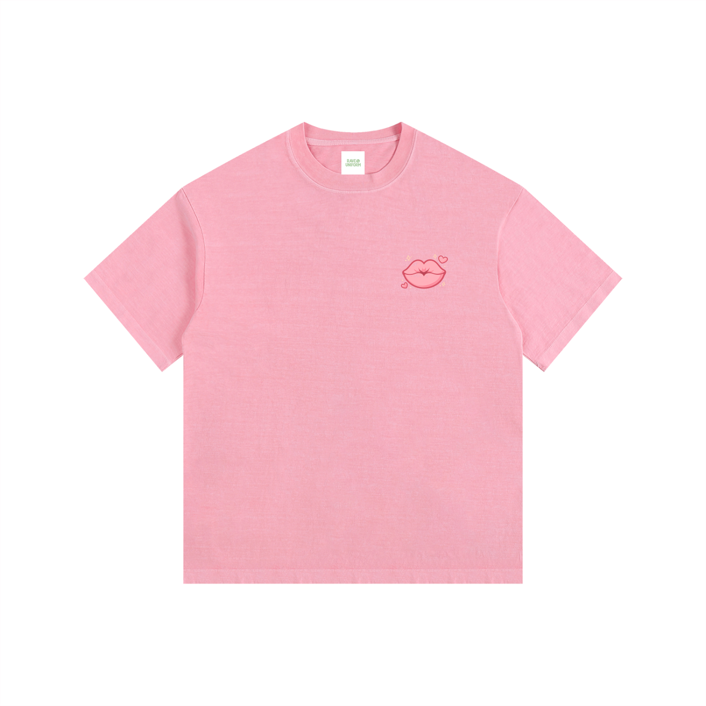 Smoochie Oversized T-Shirt in Pink detail view by Rave Uniform