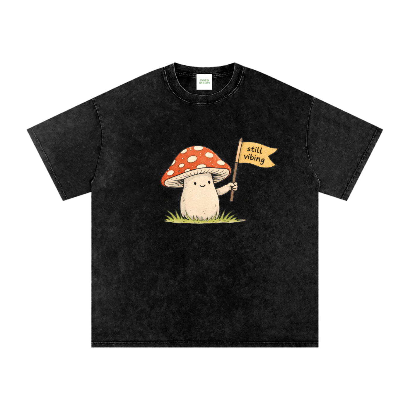 Still Vibin Oversized Vintage T-Shirt in Black by Rave Uniform