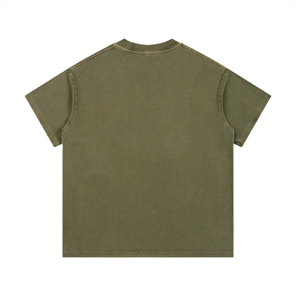Still Vibin' T-Shirt in Army Green detail view by Rave Uniform
