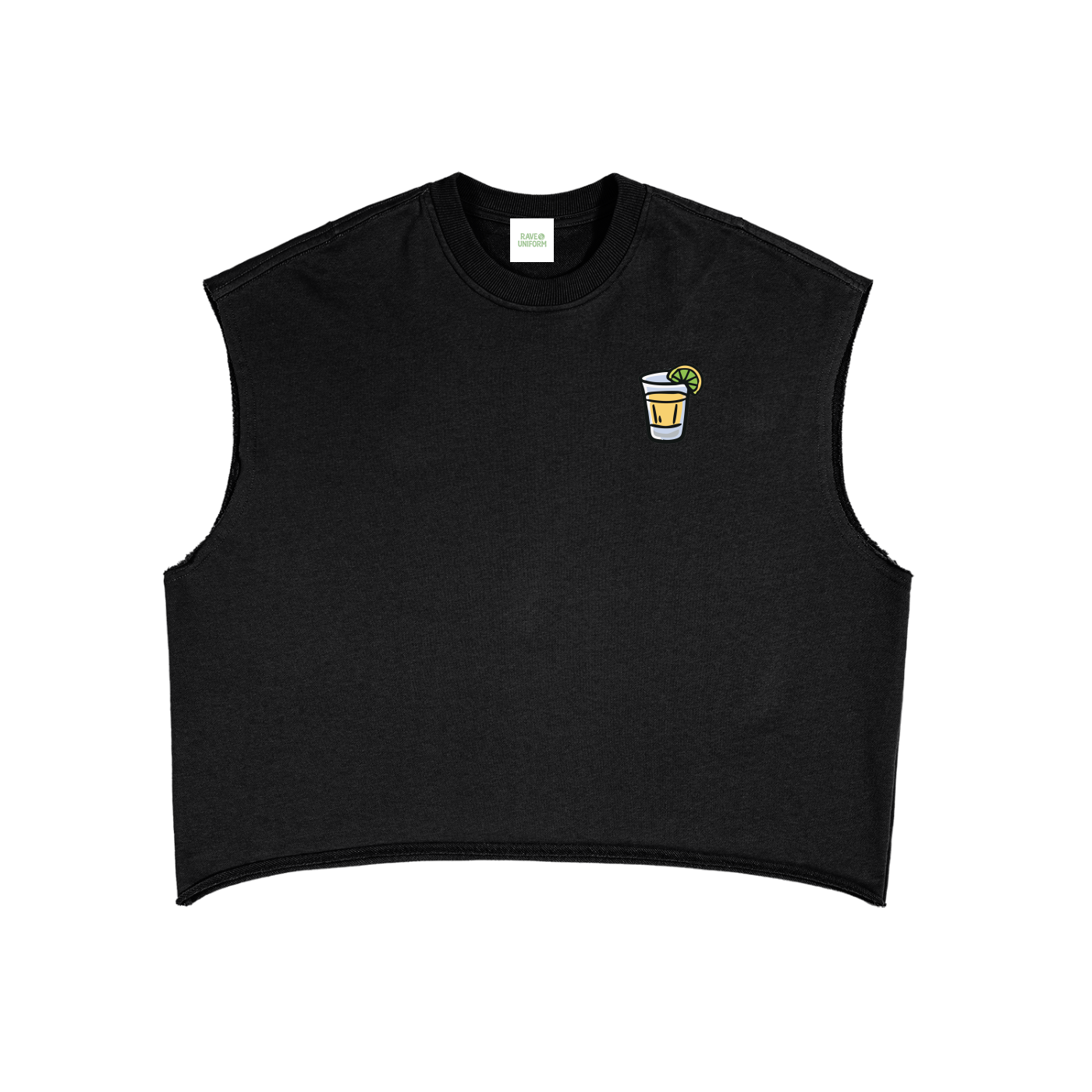 Techno & Tequila Boxy Tank Top in Black by Rave Uniform