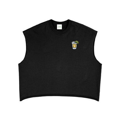 Techno & Tequila Boxy Tank Top in Black by Rave Uniform