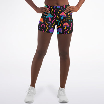 Mushroom Confetti Legging Shorts, front, on model
