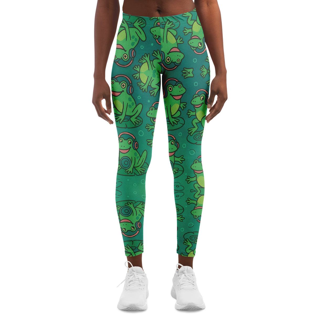 Bass Frog Leggings, front, on model