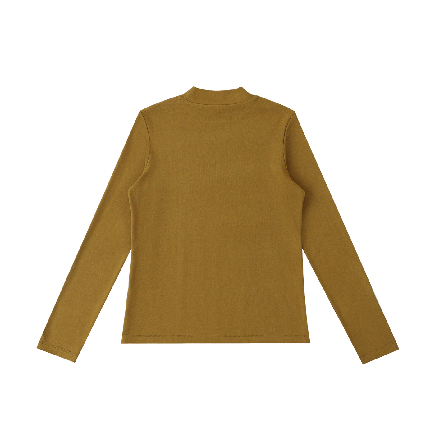 Essential Mock Neck Long Sleeve T-Shirt in Turmeric alternate view by Rave Uniform