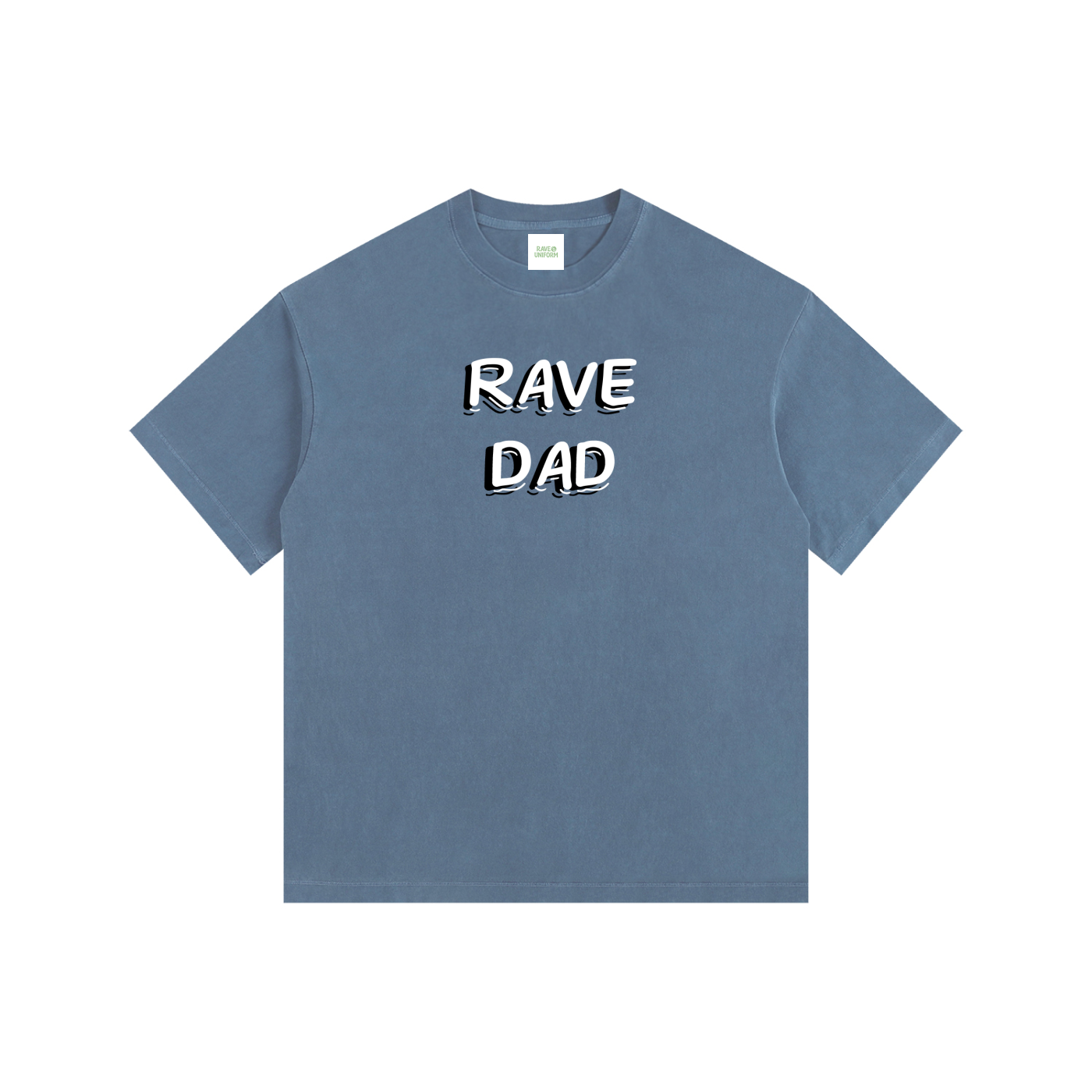 Rave Dad Oversized T-Shirt in Royal Blue detail view by Rave Uniform