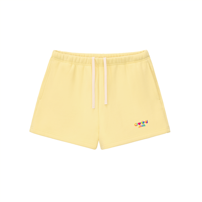 PLUR Cotton Shorts in Yellow detail view by Rave Uniform