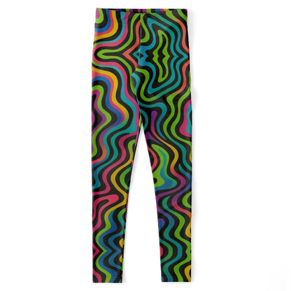 Psychedelic Drapes Leggings, front, flat lay