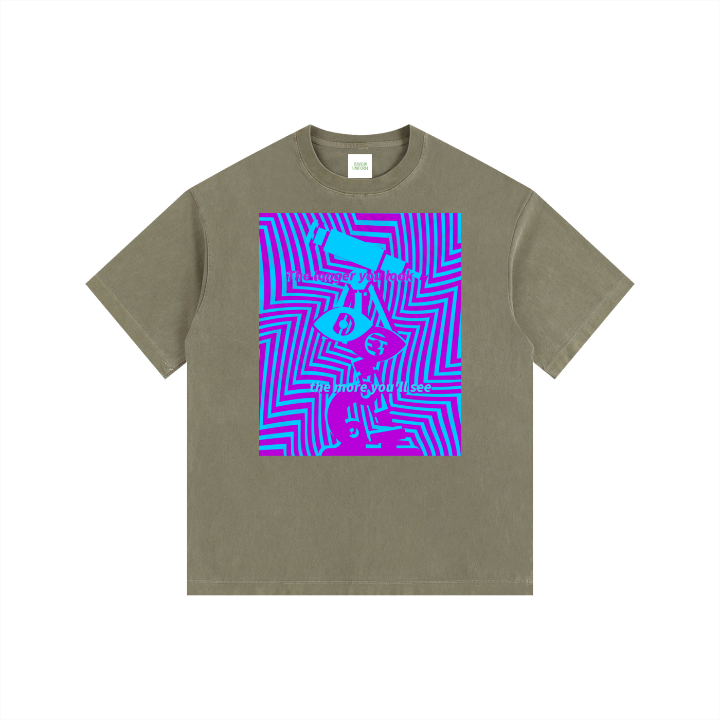 Eye Spy Oversized T-Shirt in Army Green by Rave Uniform