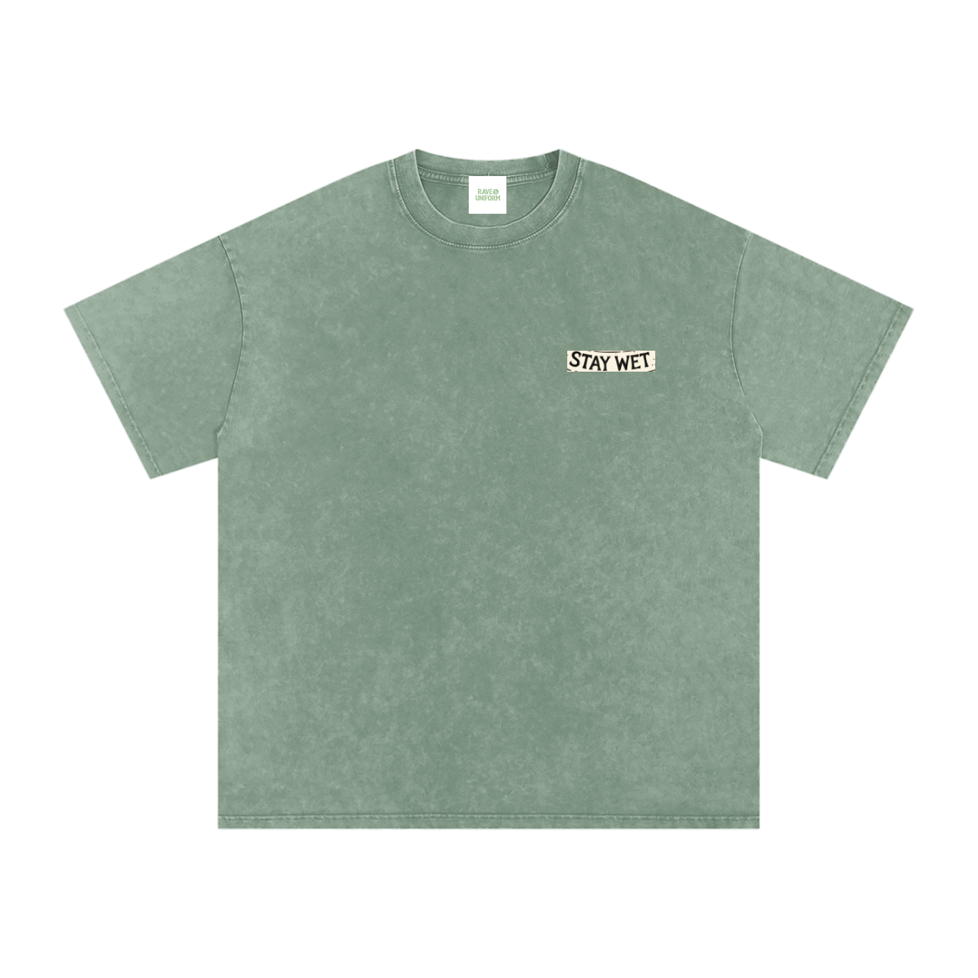Stay Hydrate Oversized Vintage T-Shirt in Bean Green by Rave Uniform