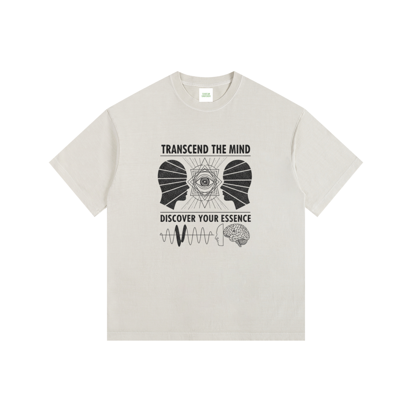 Free The Mind Oversized T-Shirt in Light Apricot by Rave Uniform