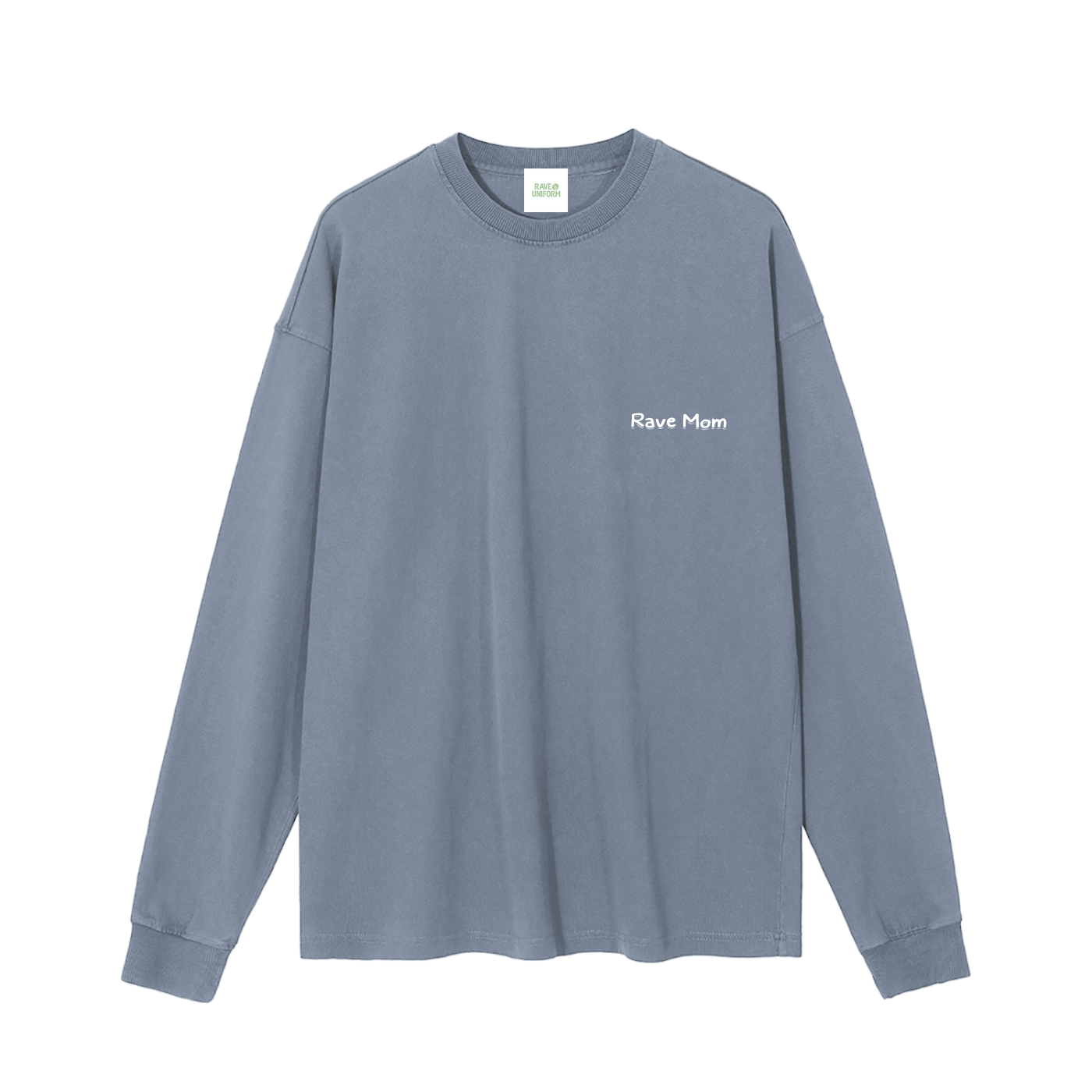 Rave Mom Long Sleeve T-Shirt in Gray Blue by Rave Uniform